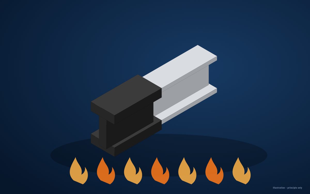 Thin-film intumescent coating (illustration)