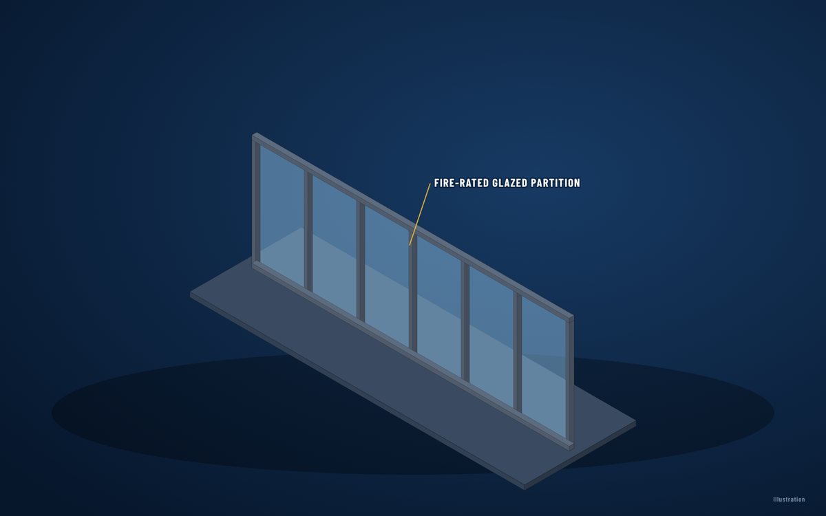 Fire-rated glazed partitions – illustration