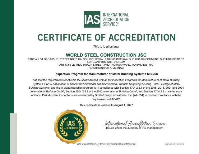 IAS AC472 accreditation certificate