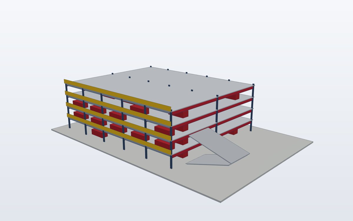 Multi-storey steel car park frame