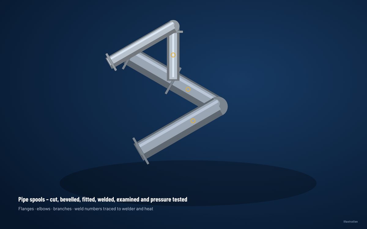 Pressure piping spools