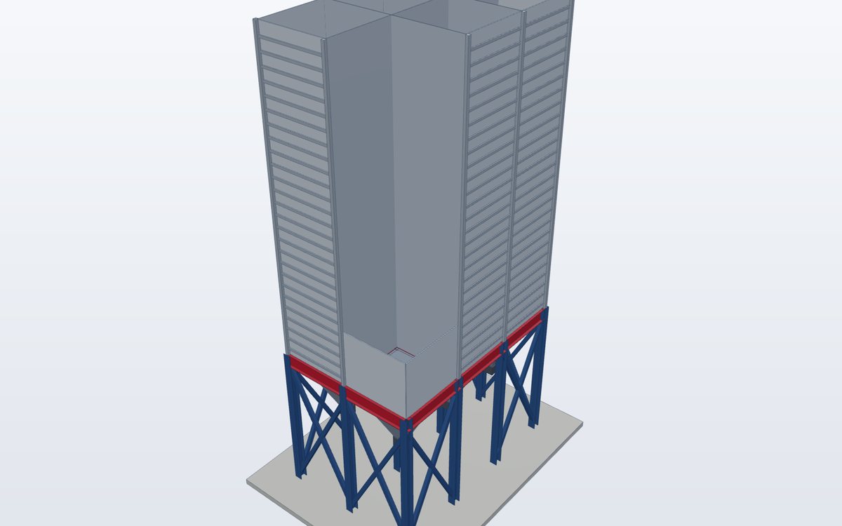Square steel silo cells
