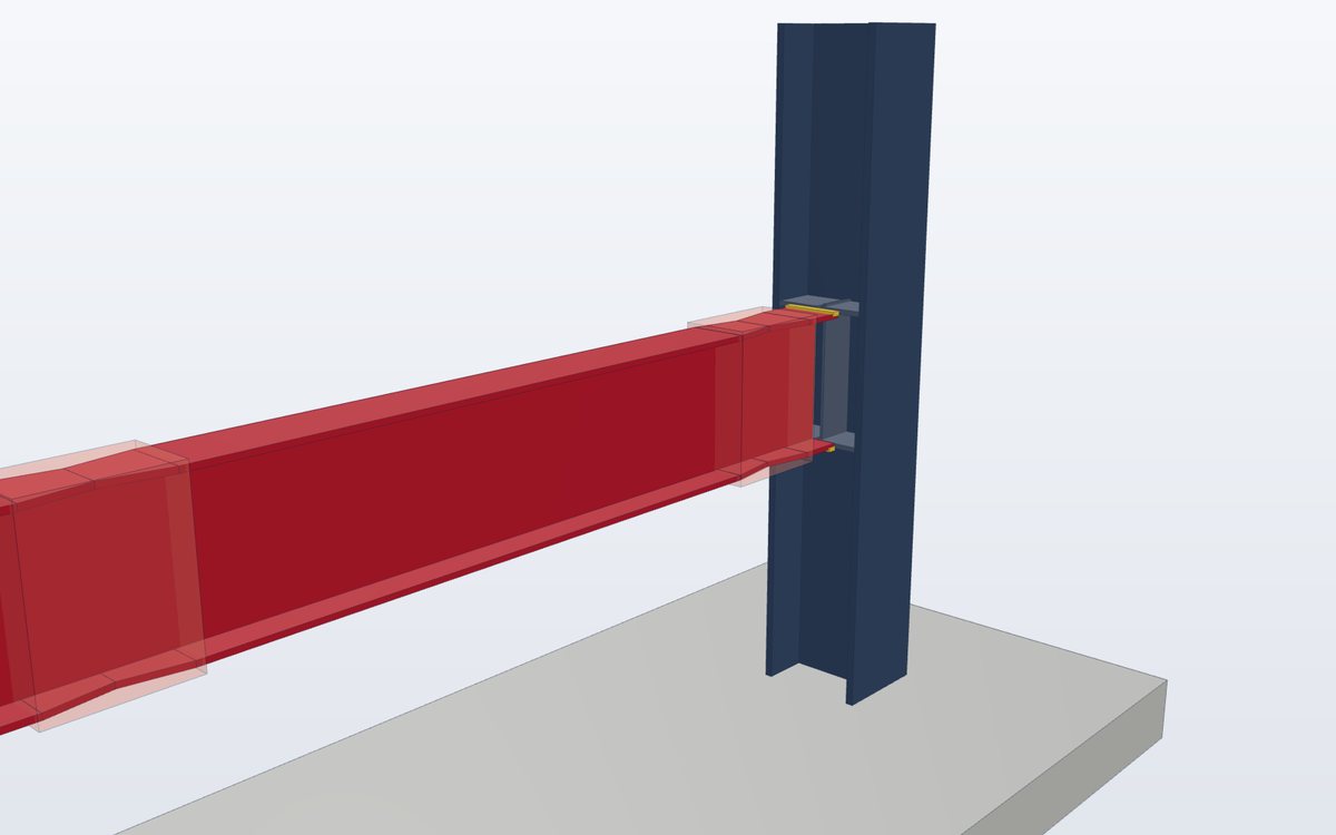 Seismic moment connection in a steel frame