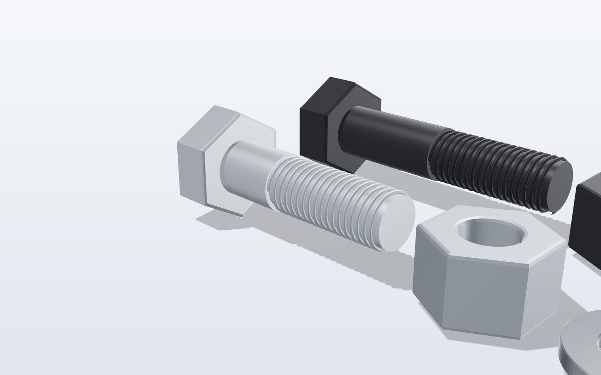 Heavy hex head and thread of a structural bolt