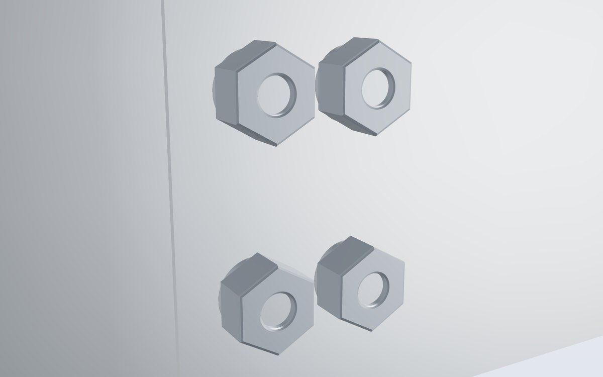 Purlin bolts with washers and nuts