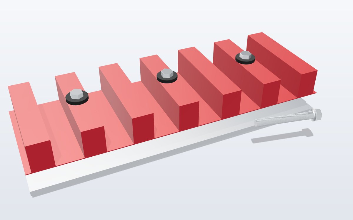 Self-drilling screws with EPDM washers fixing roof sheets