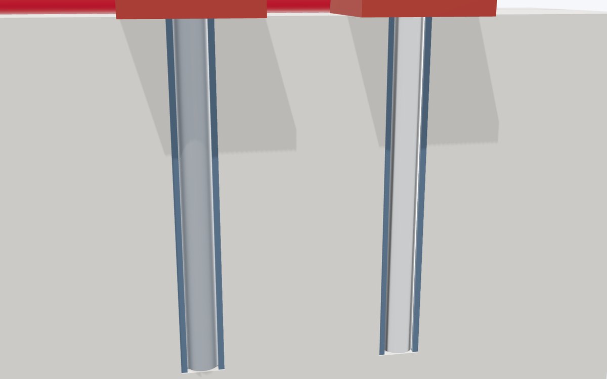 Section through bonded anchors