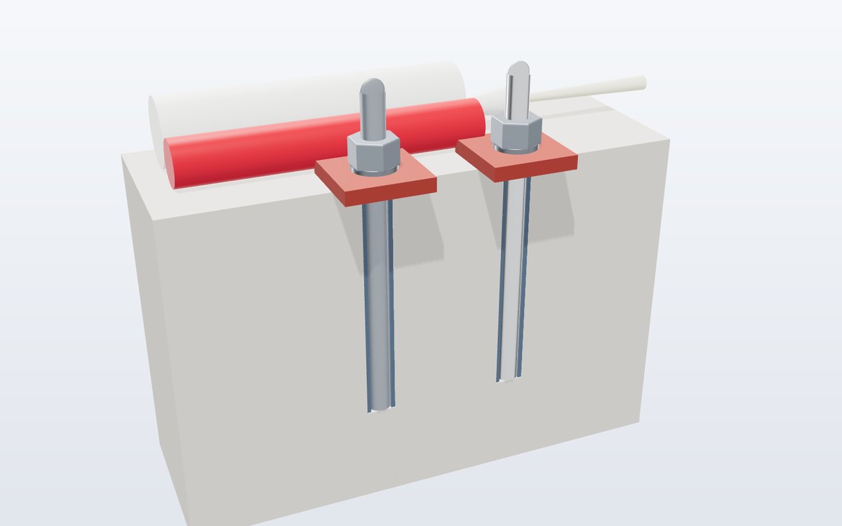 Injection mortar chemical anchor set in concrete