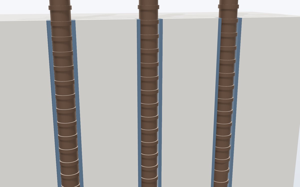 Rebar bonded in drilled holes
