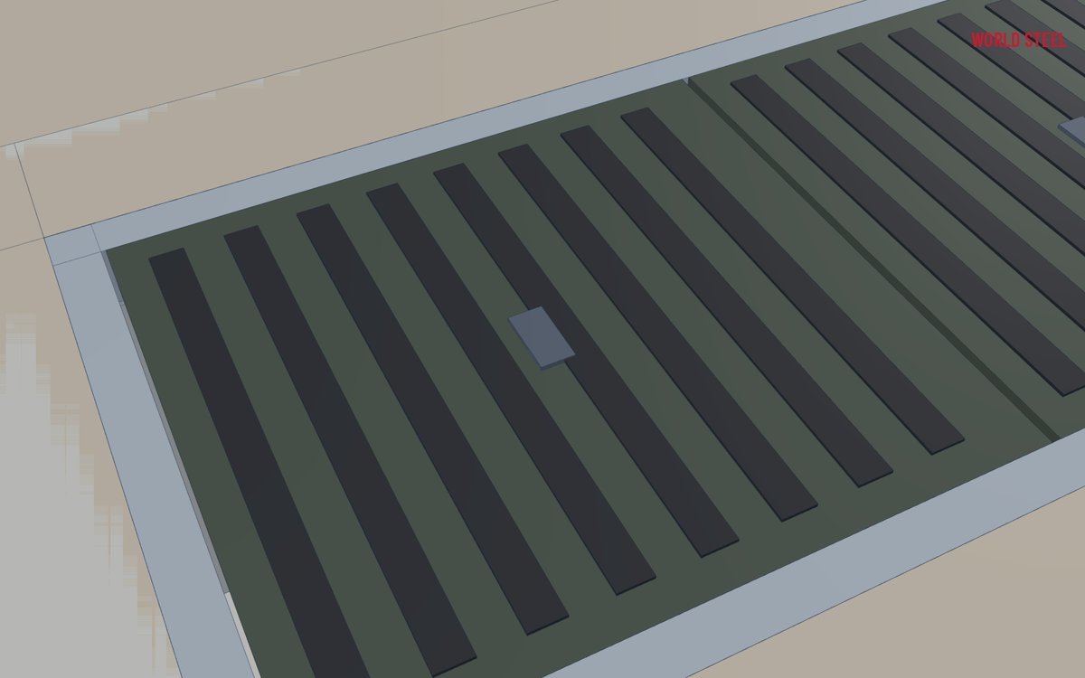 Close-up of composite cover surface, lifting key point and frame edge