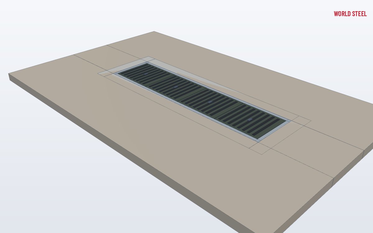 Low-angle view of composite covers set in a footpath