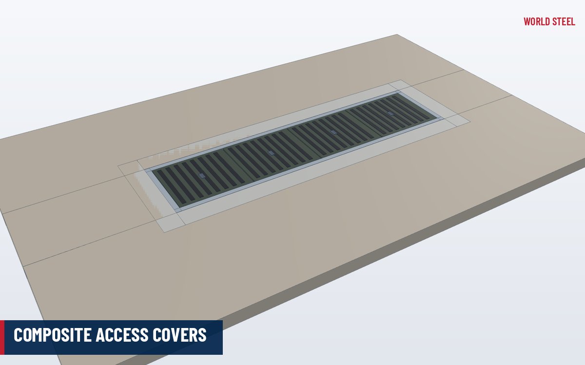 Composite access cover with lifting points in a frame