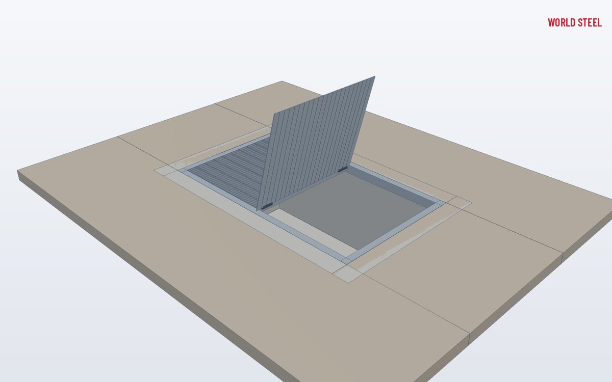 Lower-angle view of a debris screen across a culvert outlet