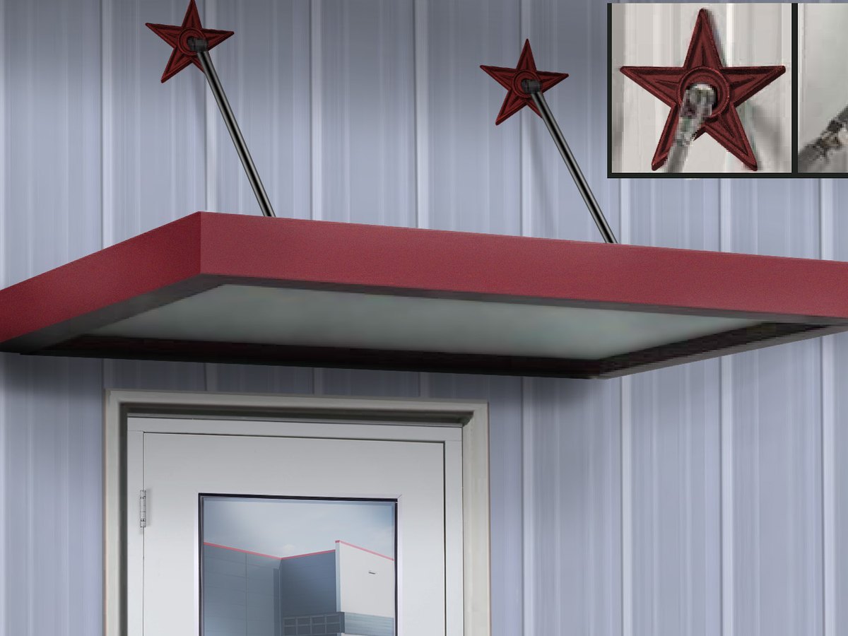 Door canopies for metal buildings