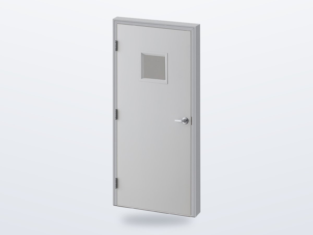 Weld-in steel doors for shipping containers
