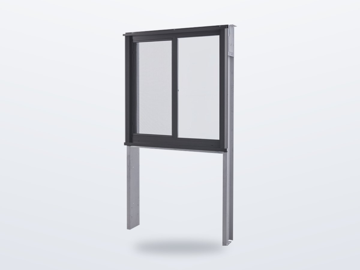 Fixed window unit with mullion