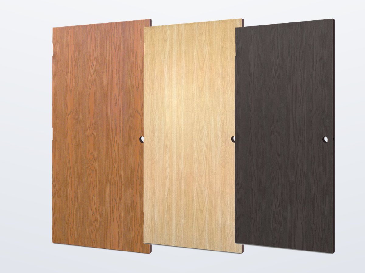 Flush wood composite doors for steel frames