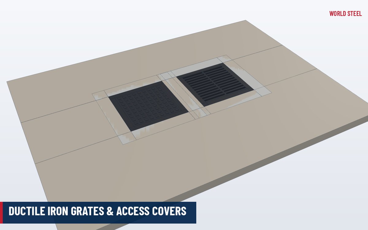 Ductile iron access cover and grate in cast frames