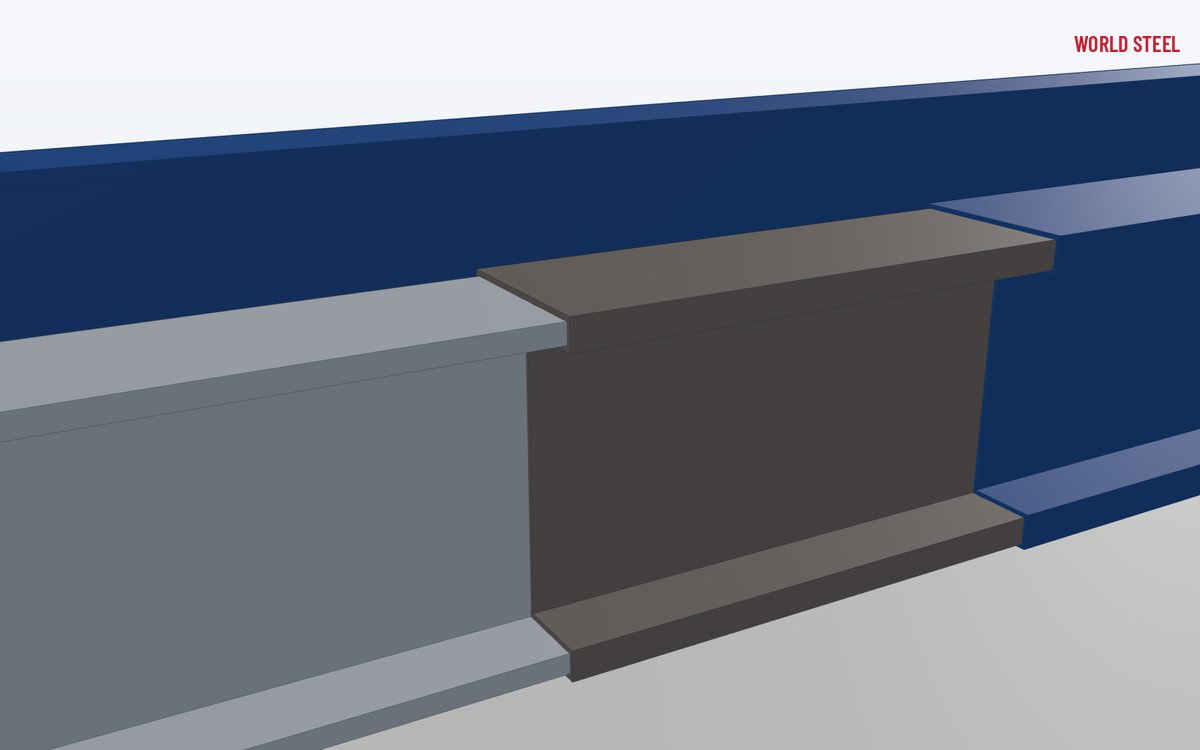 Stepped layers of zinc-rich epoxy primer, epoxy intermediate coat and polyurethane topcoat on steel
