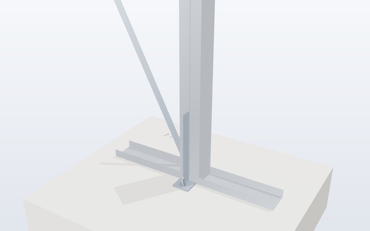 LGS studs in track with hold-down, anchor and strap