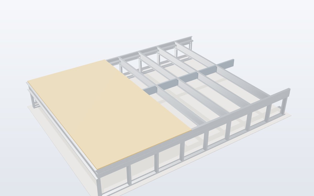 LGS floor cassette with joists and part deck