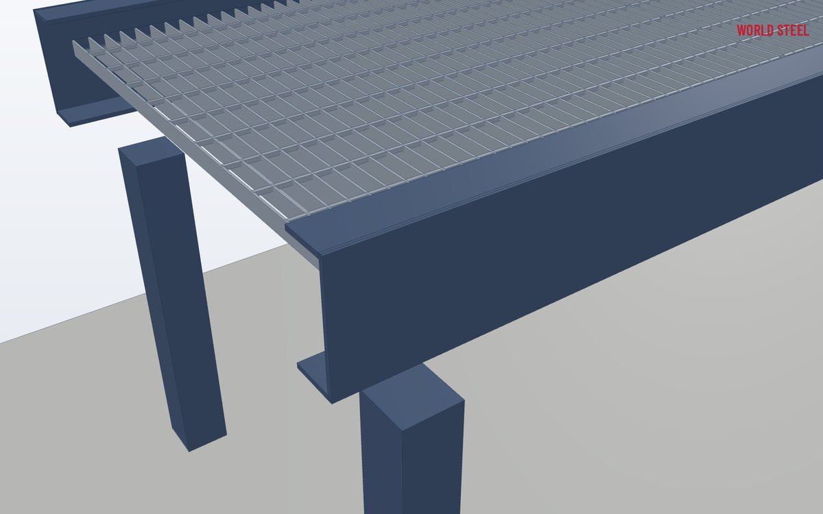 Close-up of bearing bars, twisted cross bars and edge banding