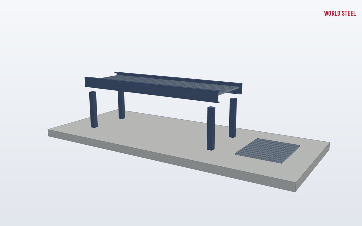Galvanised steel bar grating panels