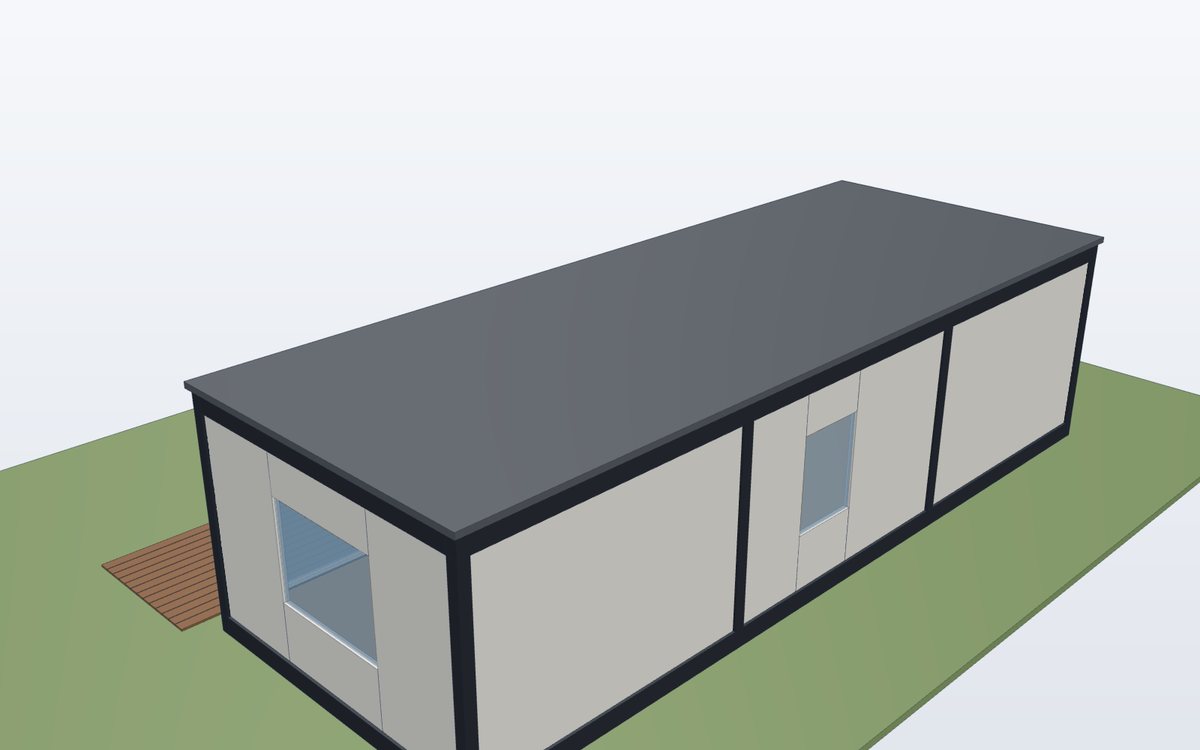 Compact home – One module with two bedrooms and a bathroom core