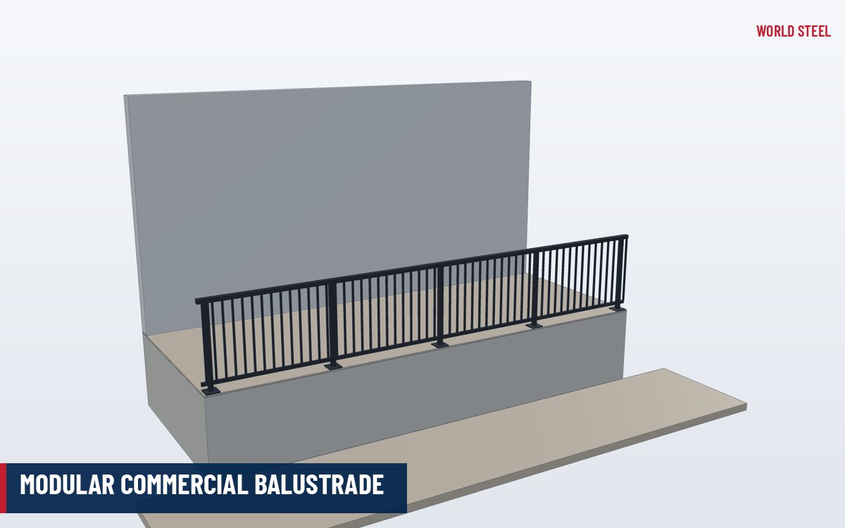 Modular commercial balustrade