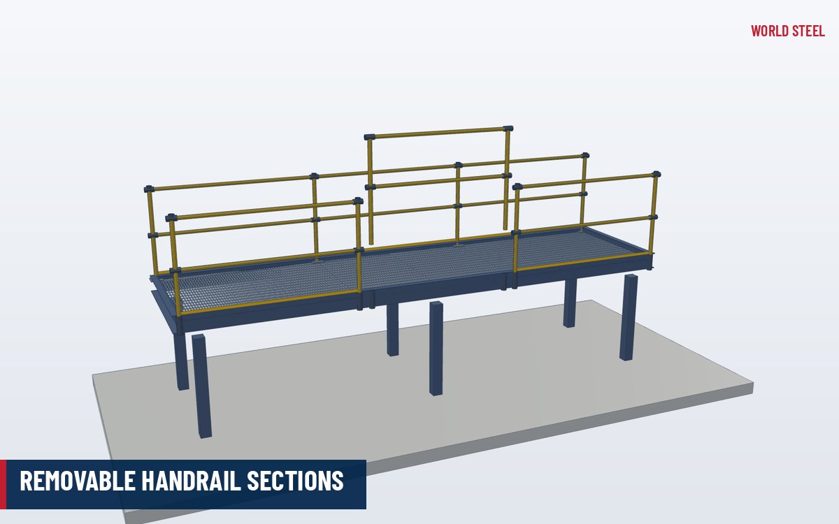 Removable handrail sections