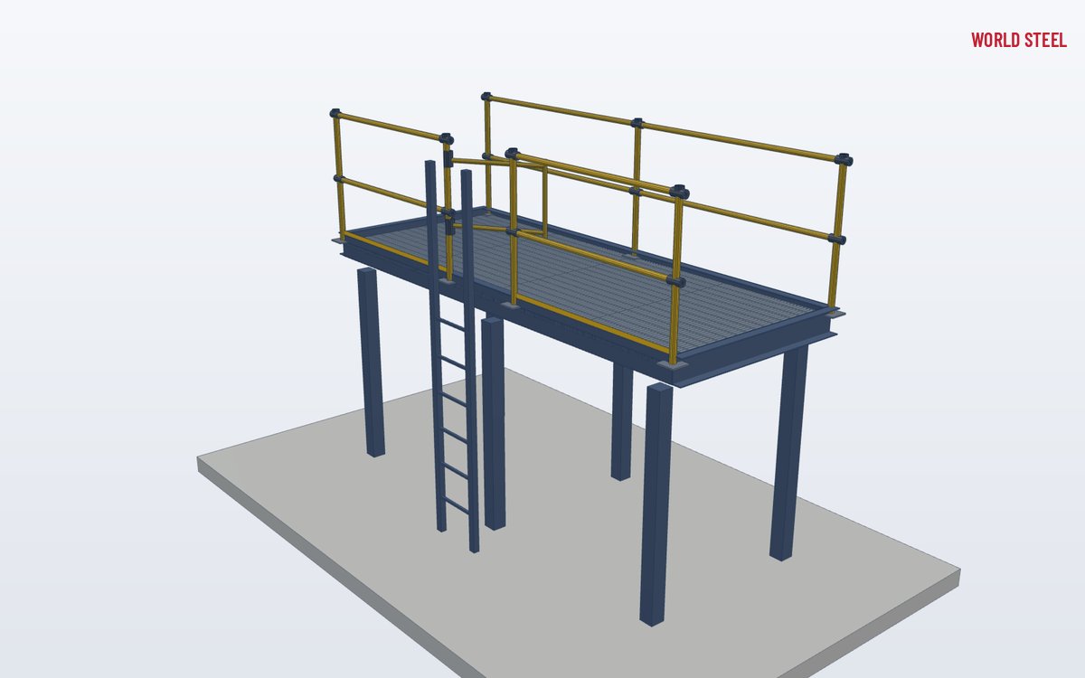 Second view of the platform with ladder gate