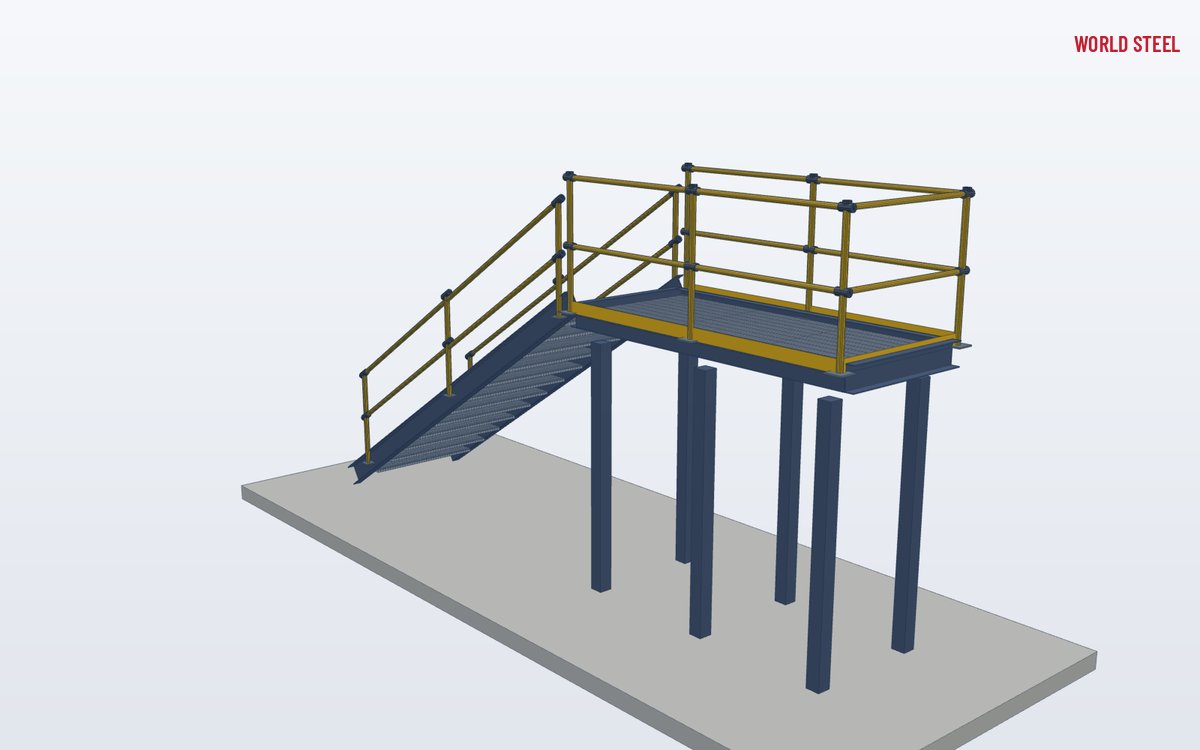 Second view of the stair and landing with modular handrails