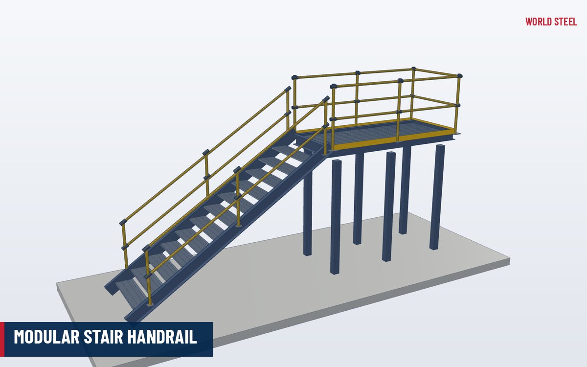 Modular stair handrail